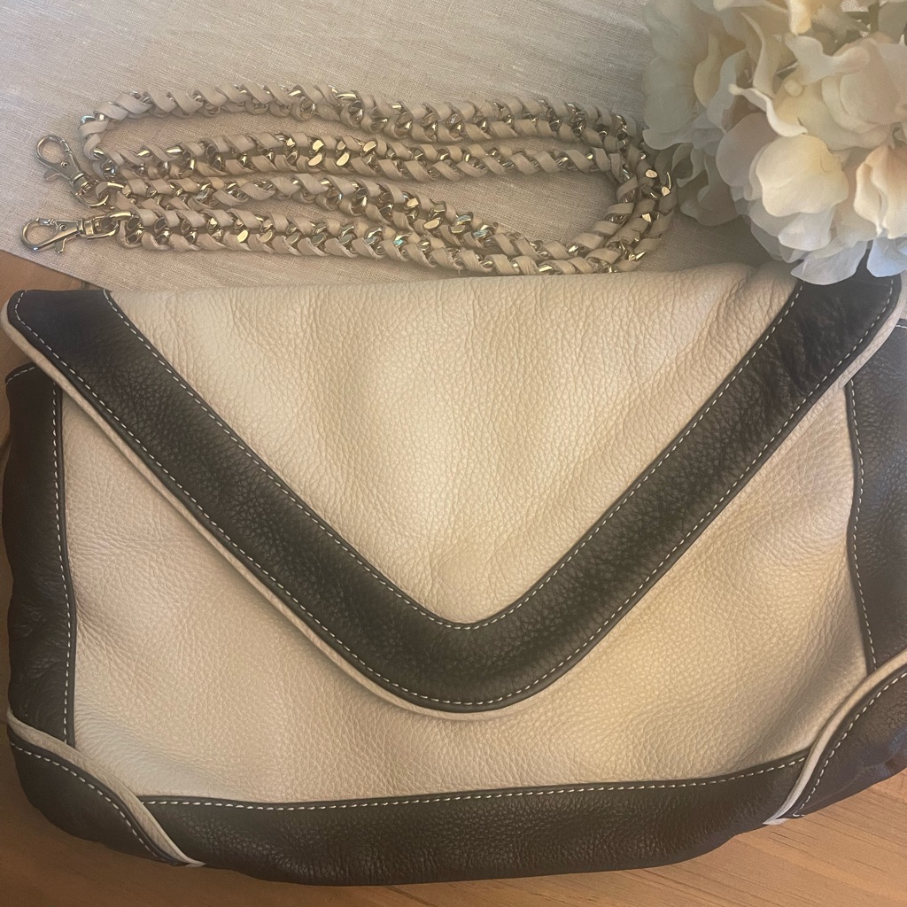 Trina Turk Leather Clutch W/Chain Strap